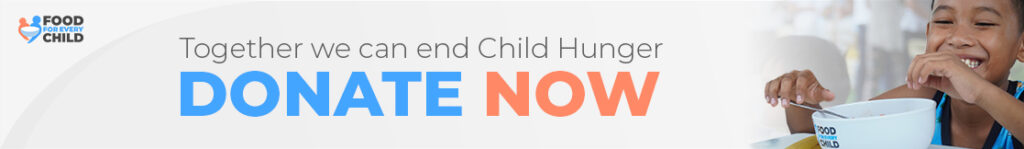 Donate Now Banner with child and food bowl